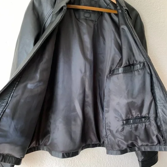 SADDLEBRED Black Leather Full-Zip Motorcycle Jacket - Picture 4 of 7